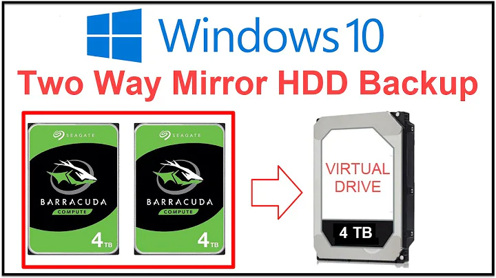 Windows 10 Storage Spaces Feature | Two Way Mirror 2 HDD Setup  for Real Time Back Up