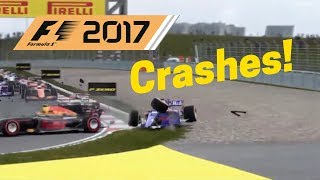 F1 2017 Crashes Compilation #1 (HD)