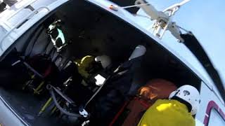 Helitack crew departing the fire