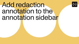 Web SDK- Add redaction annotation to the annotation sidebar
