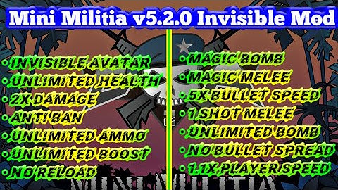 #DA2 Mini Militia 5.2.0 Invisible Mod (Noone Can see You) || by Gamer Aadil