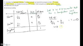 Worksheet - Ch 5 - Int.Algebra  #7 (Solving work problem using Rational Equations)