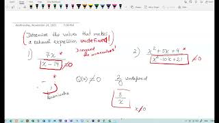What makes a rational expressions undefined