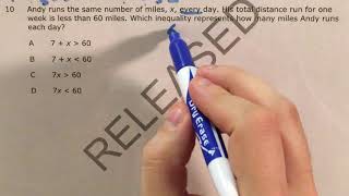NC 6th Grade Math Released question 10 (released 2018 - 2019)
