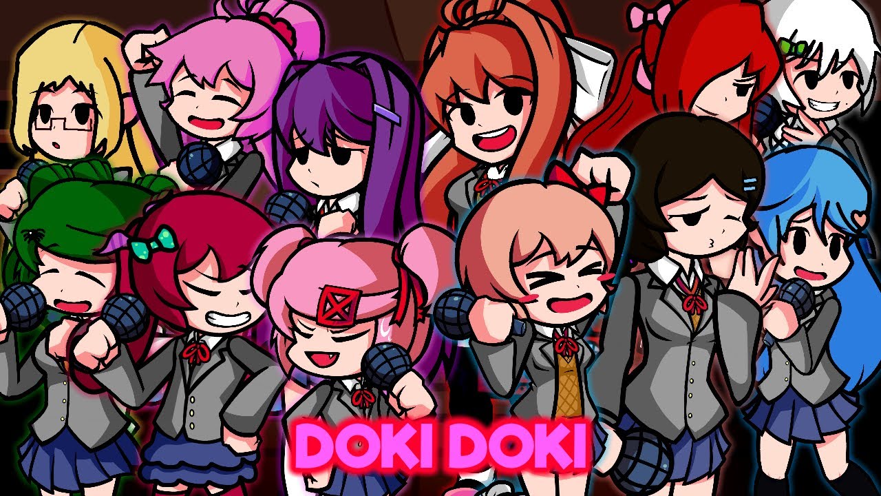 Doki Doki Literature Club, All dokis, Monika + Sayori + Natsuki + Yuri -  v1 Showcase