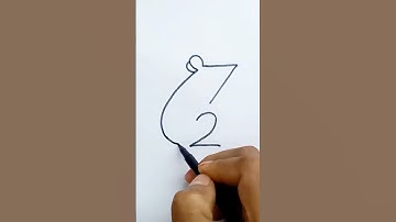 How to Draw A Rat From Number 72 #shorts #short #rat