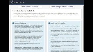 A Quick Guide to Penn State University's Transfer Credit Tool