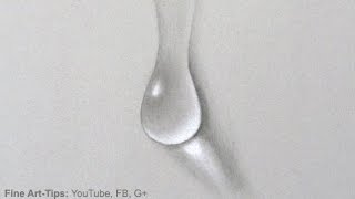 ⁣How to Draw a Water Drop Step by Step - Fine Art-Tips
