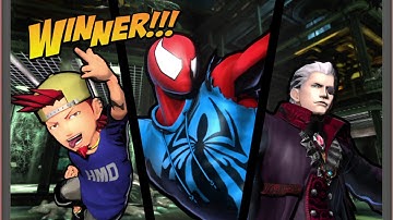 ULTIMATE MARVEL VS. CAPCOM 3 Spiderman,Dante,Joe Requested Gameplay