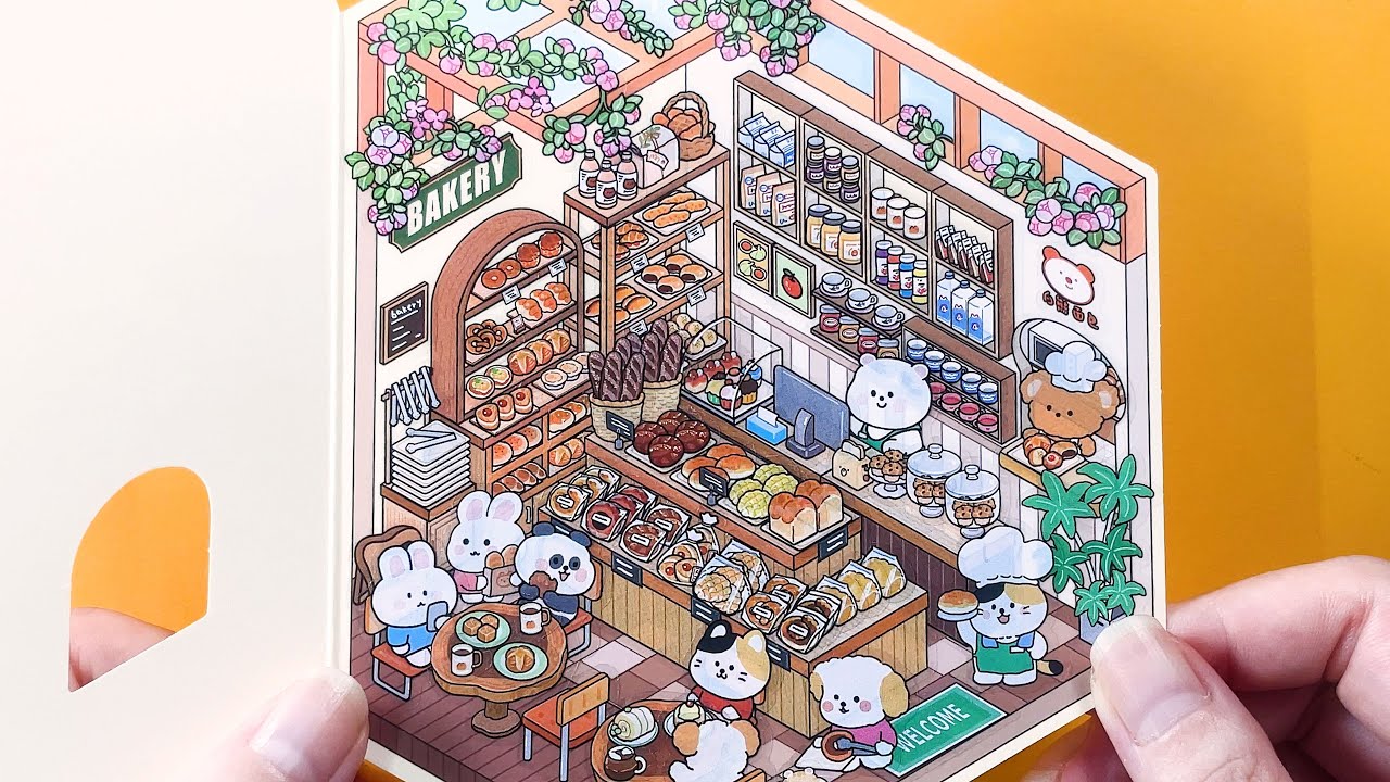 [ASMR] Bakery Scene Sticker 🍞 | 귀여운 베이커리 스티커 - YouTube