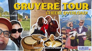 Gruyere Cheese Tour🇨🇭🧀 Medieval Town, Cheese Factory and First Time Eating Fondue 🫕