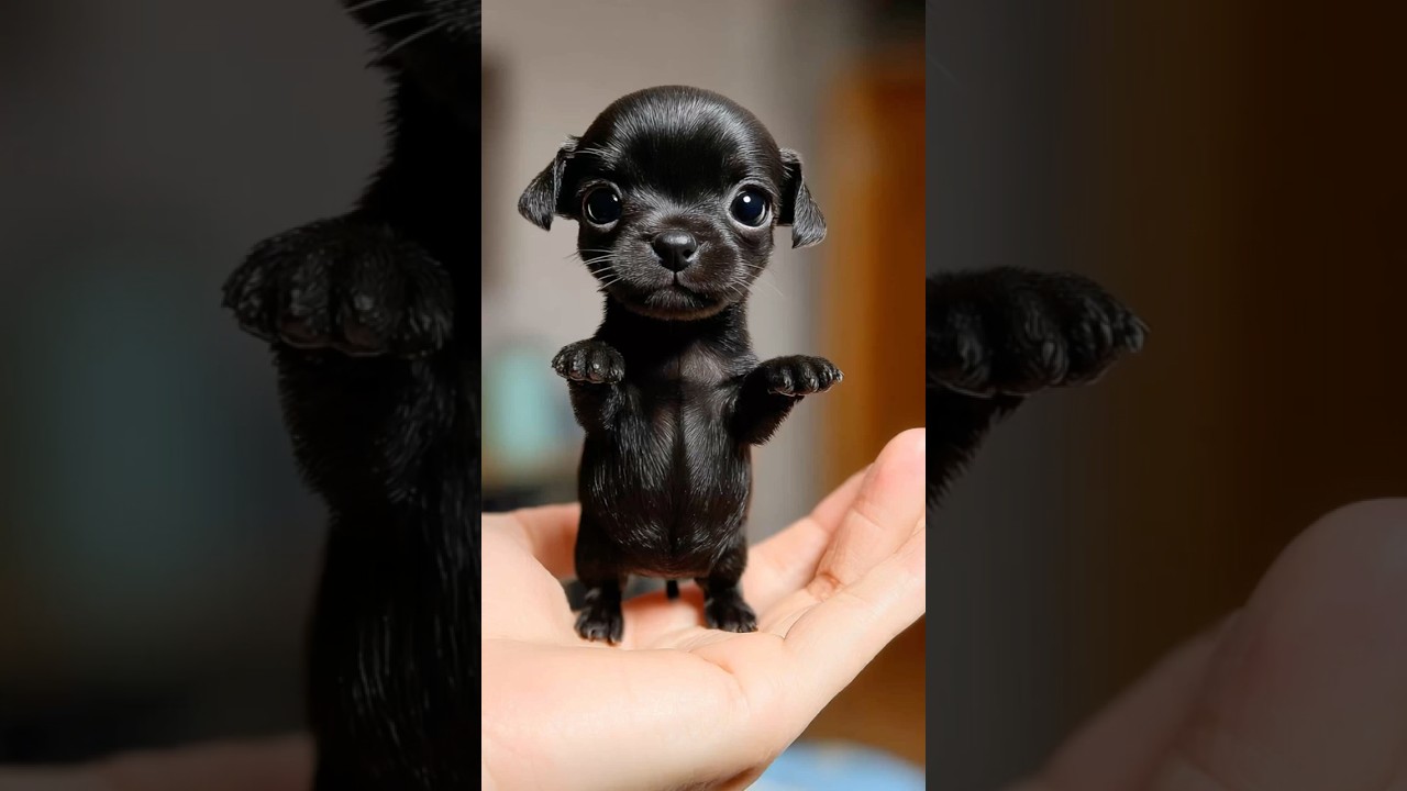 Tiny Micro Puppy Dog Plays In Hand — Cutest Ever!