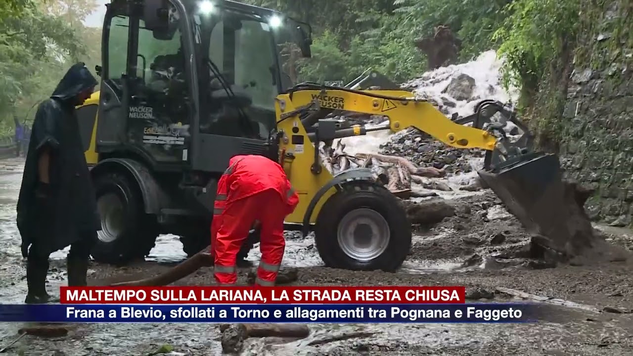 Etg - Frana a Blevio, sfollati a Torno e allagamenti tra Pognana e Faggeto Lario
