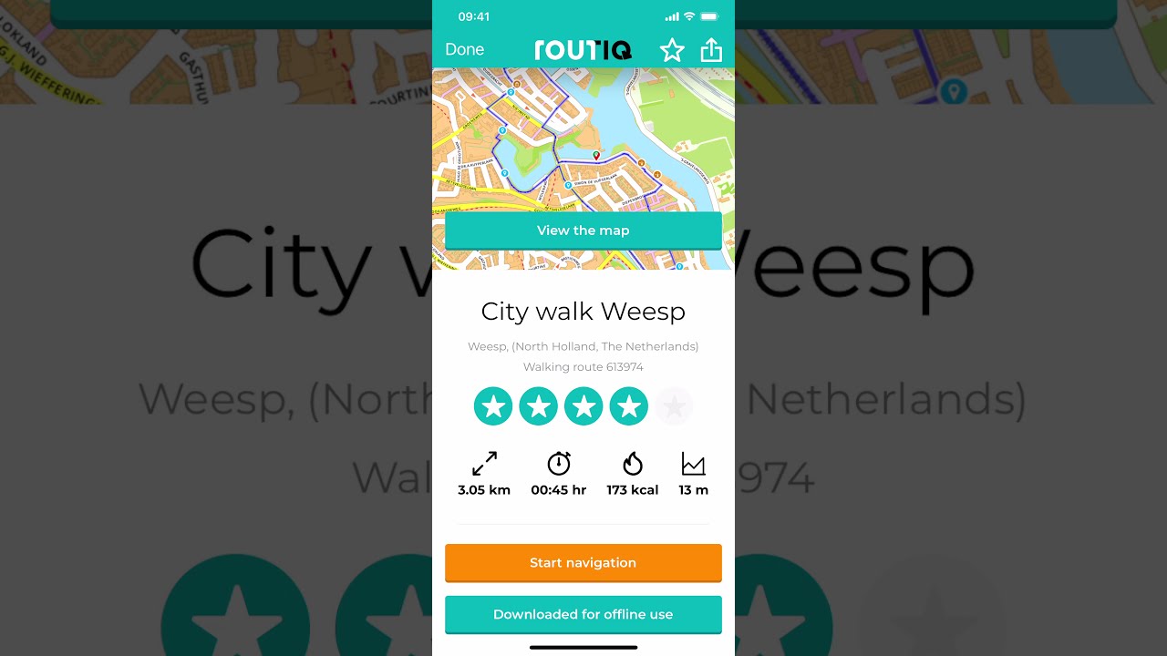 Een route downloaden voor offline gebruik