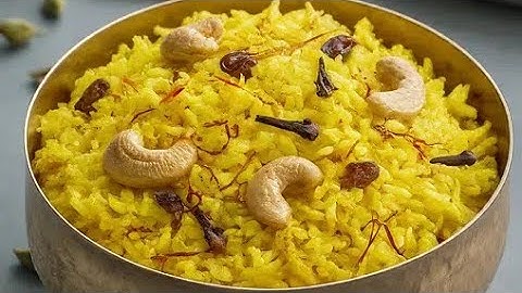 केसरिया मीठे चावल, वसन्त पंचमी के लिये । Zafrani Zarda Sweet Chawal I Zarda Rice Recipe