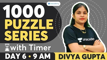 1000 Puzzle Series for SBI & IBPS PO/Clerk 2021 with Timer | Day - 6 | Bank Pro | Divya Gupta