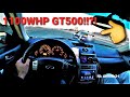 1100WHP MUSTANG GT500 SURPRISED BY TURBO INFINITI G35 (CRAZY SPOOL MUST HEAR!!)