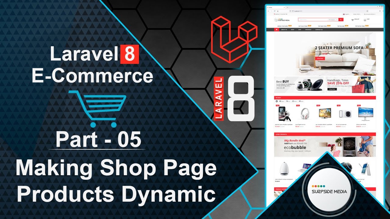 Laravel 8 E-Commerce - Making Shop Page Products Dynamic