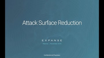 Webinar: Attack Surface Reduction