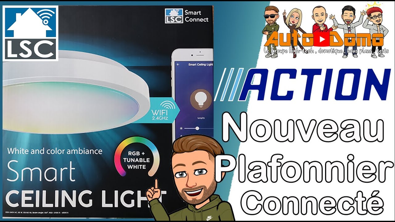 Ontwijken Intuïtie snelheid ACTION Plafonnier LSC SMART CONNECT , le smart ceiling light nouvelle  version - YouTube