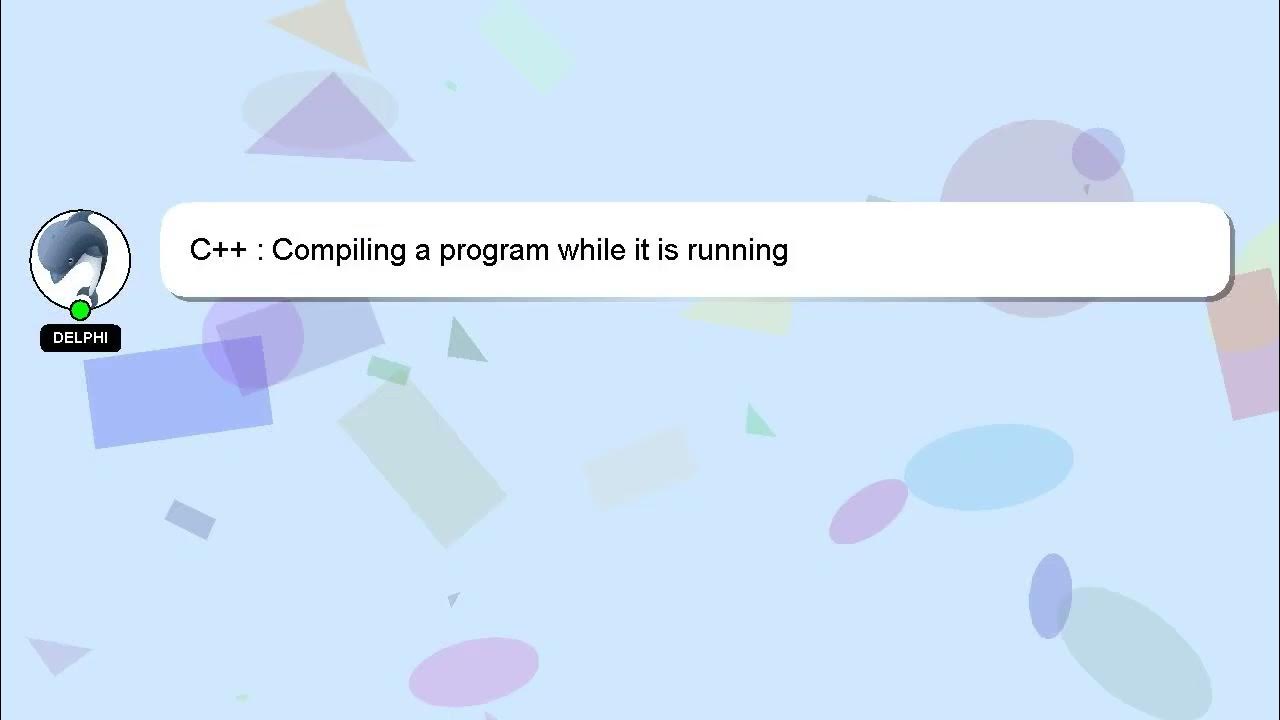 C++ : Compiling a program while it is running - YouTube