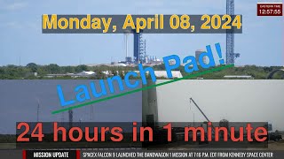SpaceX Launch Pad Daily Timelapse [04-08-2024] #starship #falcon9 #timelapse