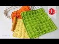 LOOM KNITTING Dishcloth Washcloth Waffle Stitch Project Pattern | Loomahat