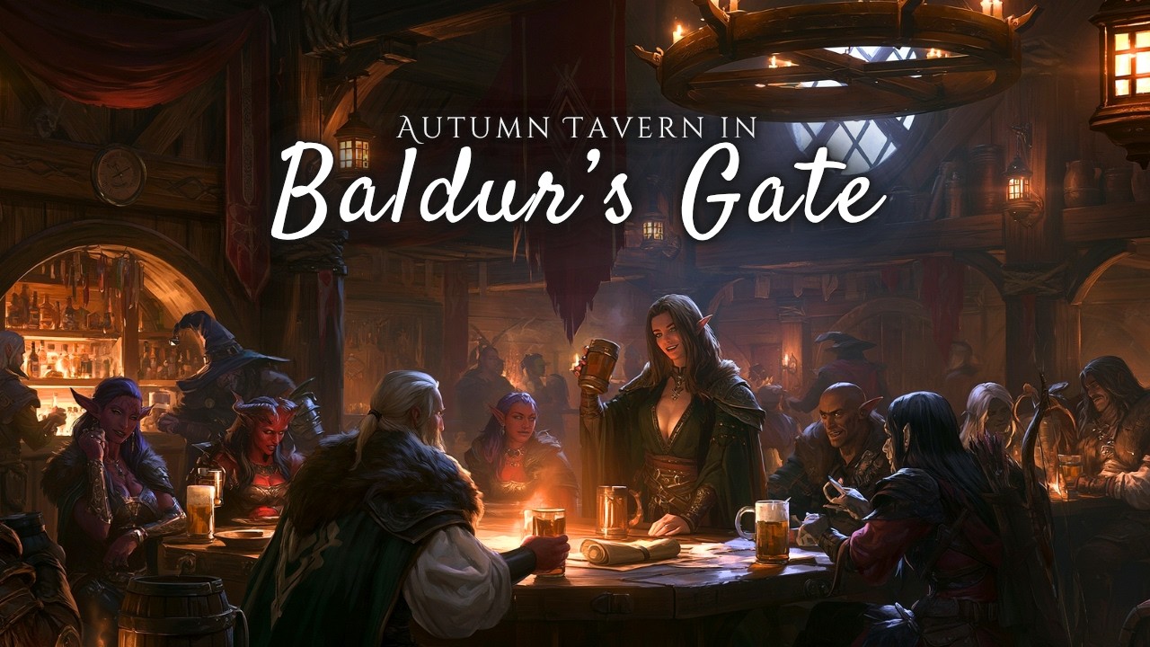 Autumn Tavern in Baldur's Gate | 8h of D&D Fantasy Music | Peaceful Sleep Music