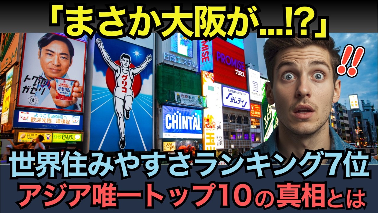 【海外の反応】「まさか大阪が7位に...!?」世界で最も住みやすい都市ランキング2025に世界中が驚愕