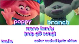 mane family||trolls||mlp g5 song||ft: broppy💙🩷||my first time doing a color coded lyric video!