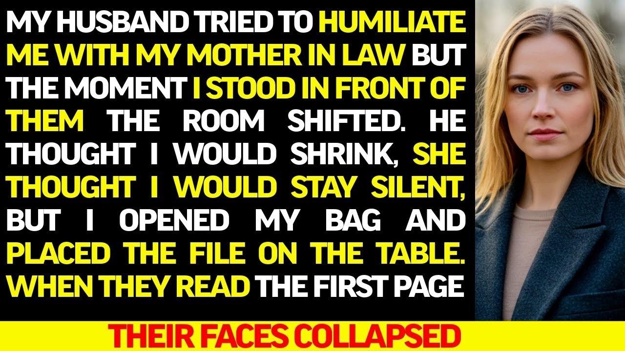 My Husband Tried to Humiliate Me With My Mother-in-Law—But My Secret File Silenced Them Both