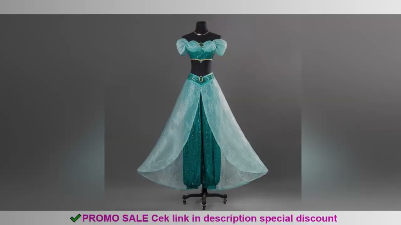 Custom Made Top Quality Jasmine Princess Cosplay Costume For Adult Halloween Party Costume