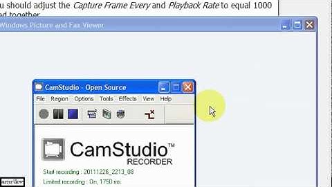 CamStudio version 2.6b to Screen Record Video Tutorials