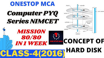 #nimcet #mca Computer PYQ 2016|CONCEPT OF HARD DISK | CLASS-04| Mission 80/80| @OneStop MCA