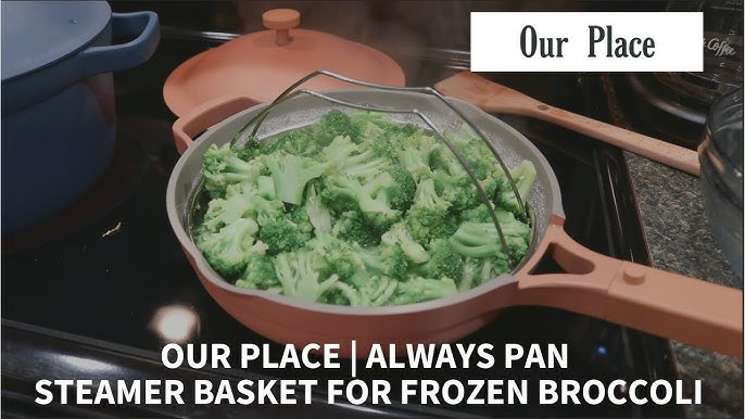 Our Place Always Pan 2.0 Ceramic Non Stick Pan Steamer Basket (Green,  10.5)