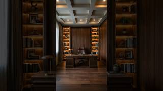 Luxury Executive Home Office Renovation | Dark Wood Paneling Transformation #epoxyfloor #renovation
