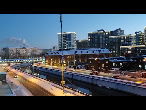 Вечерняя Москва из окна электрички Казанского направления