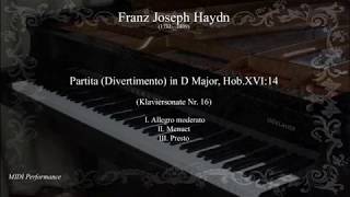 Haydn: Piano Sonata (Partita) in D Major, Hob.XVI:14 (Klaviersonate Nr.16) (Complete)