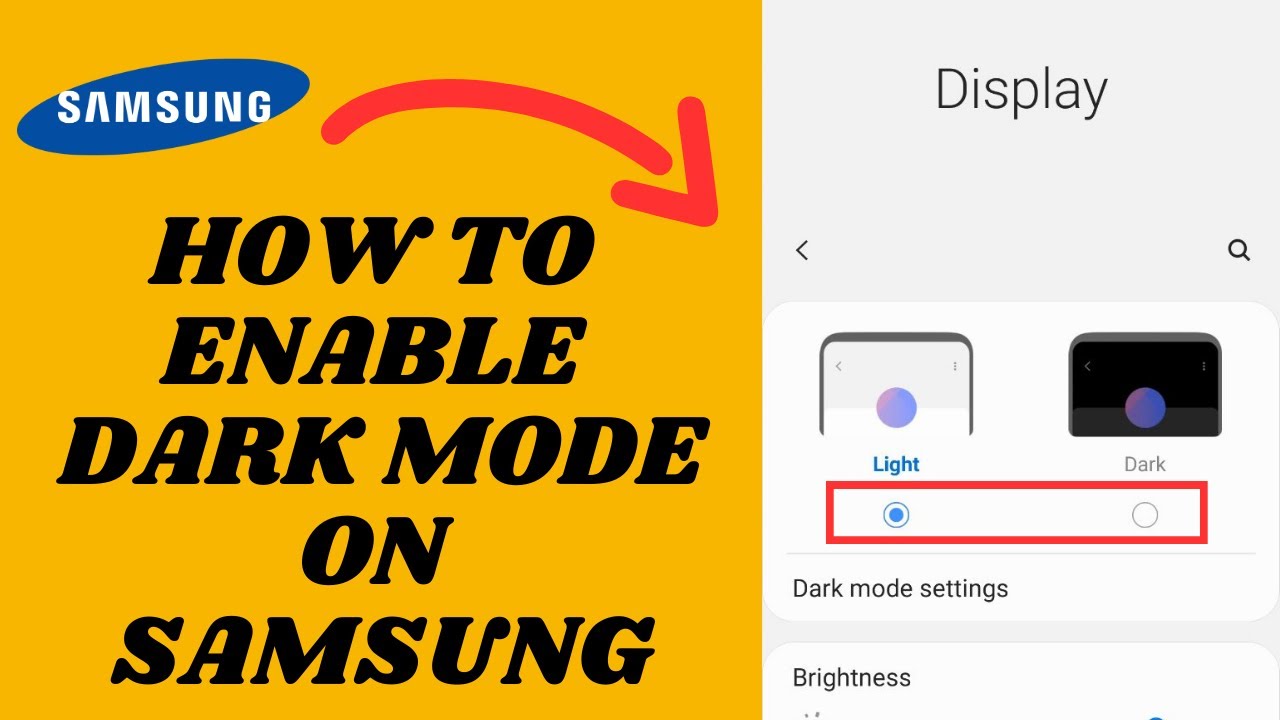 Enable Dark Mode On Samsung | Fix Dark Mode Not Working On Android ...