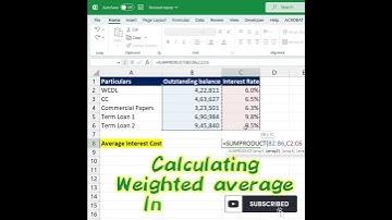 Calculating weighted average interest cost - using sumproduct #viral #shorts