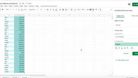 GOOGLE SHEETS, Apply Color Gradient/shade across a data set in table based on minimum & maximum