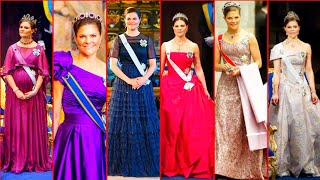 Crown Princess Victoria Regal Evening Party Dresses Design #fashion #princess #royalfamily
