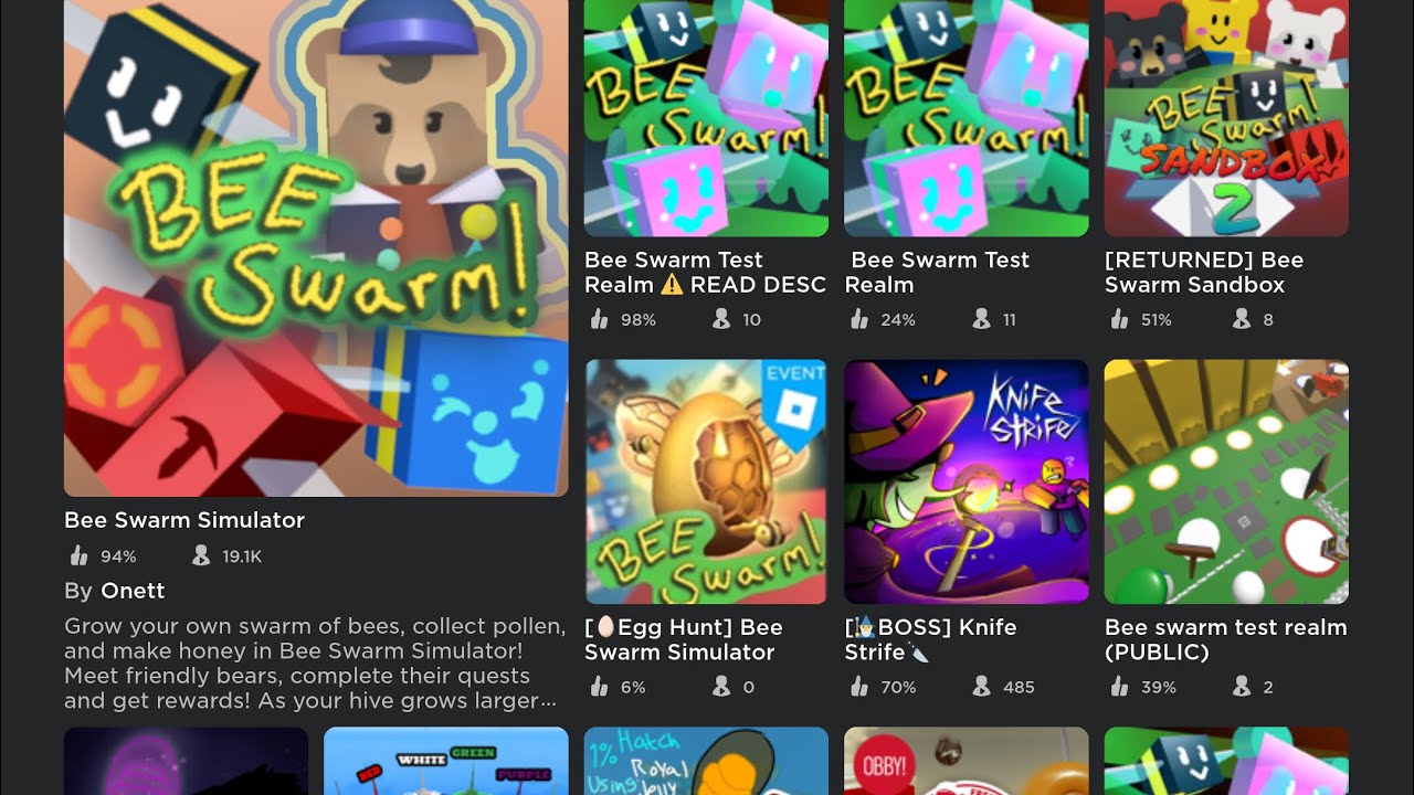 playing bee swarm simulator rip offs - YouTube