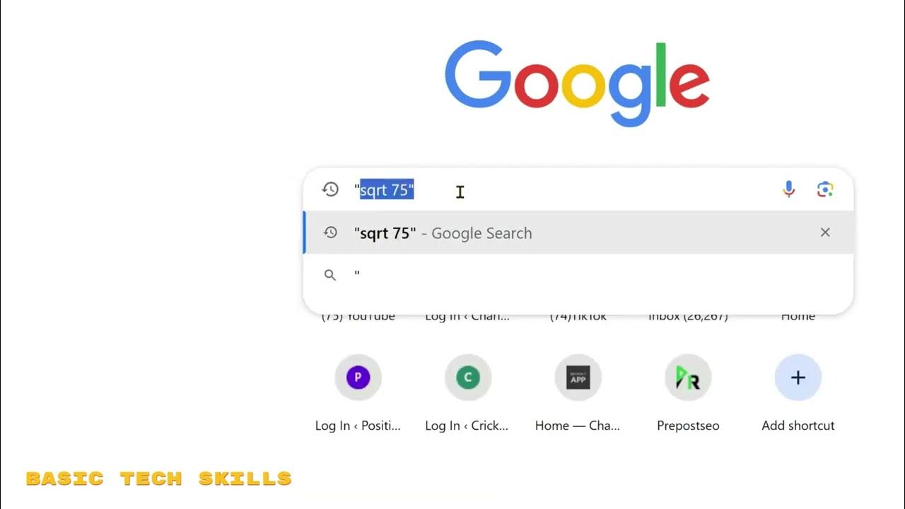 How to Type Square Root in Google Search - YouTube image.