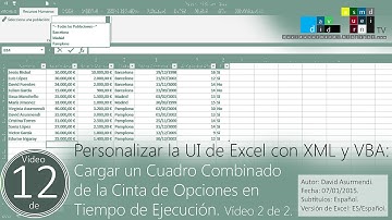 Cargar un Cuadro Combinado o ComboBox de la Cinta de Opciones en Tiempo de Ejecución. Vídeo 2 de 2.