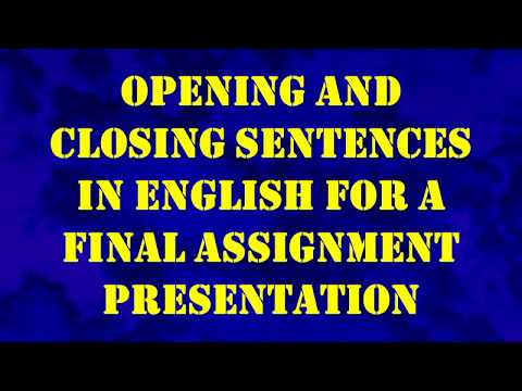 Learn English Opening and Closing Sentences for an English Presentation