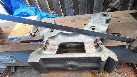 Axelson metal lathe steady rest, cutting the base in a Johnson saw