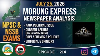 25th July 2026 Morung Express Newspaper Analysis for NPSC and NSSB exam 
