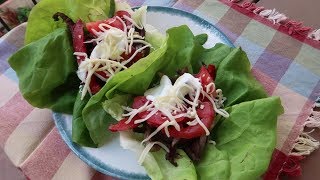 Tacos de lechuga con corazón de ternera