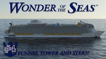 How to build Wonder of the Seas in Minecraft! | Part 4- Funnel Tower and Stern.